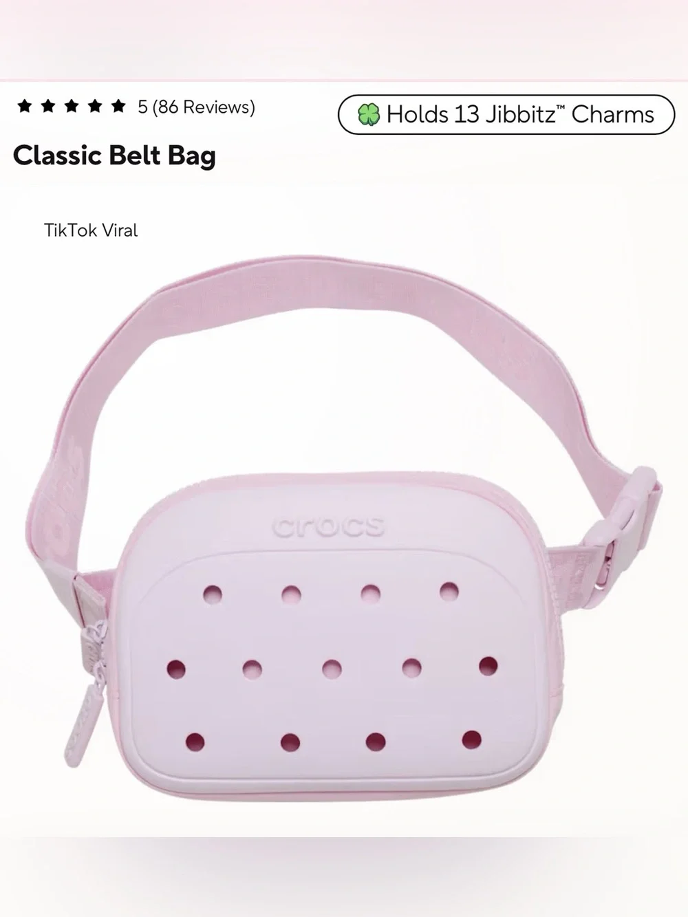 Crocs Classic Belt Bag in Pink Milk